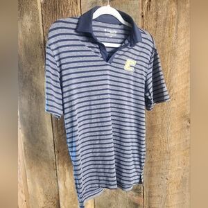 Columbia Golf Polo Mens Small Blue Gray Striped